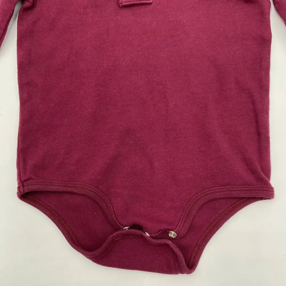 Ralph Lauren Boy's Maroon Long Sleeve Polo One Piece Size 24M